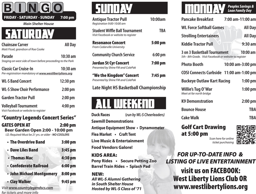 2021 West Liberty Labor Day Festival Event Schedule